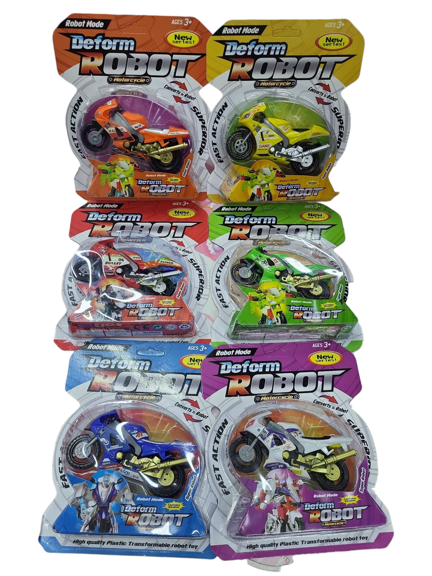 blister transformer moto serie de 6 pz