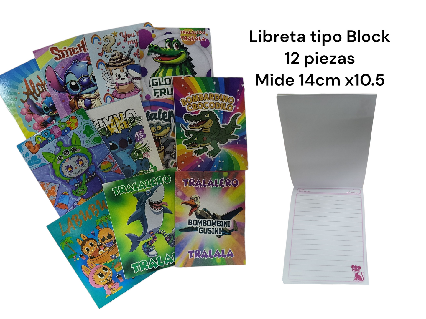 Libreta tipo Block nacional 12 piezas