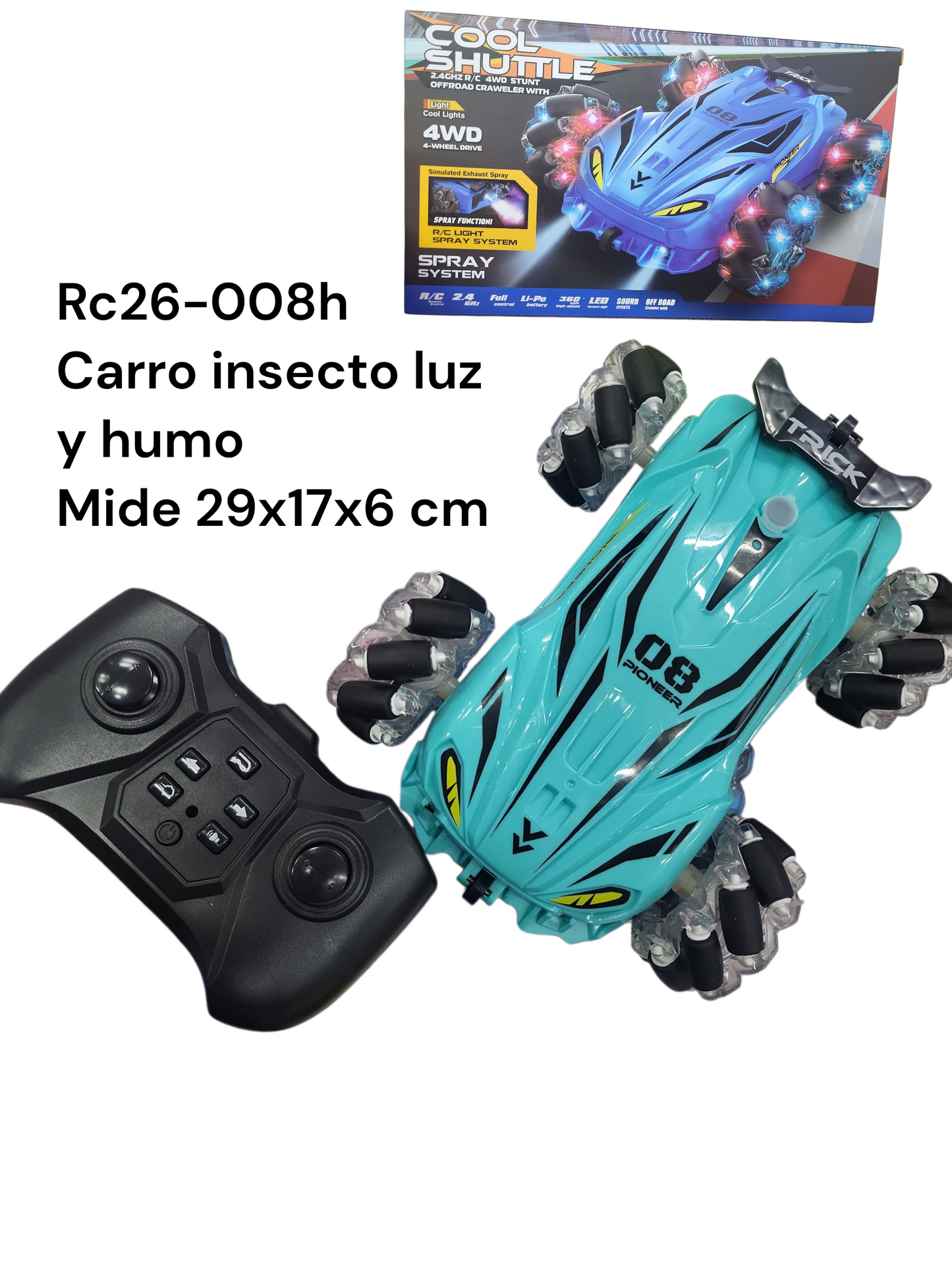 Carro insecto luz y humo RC26-008H