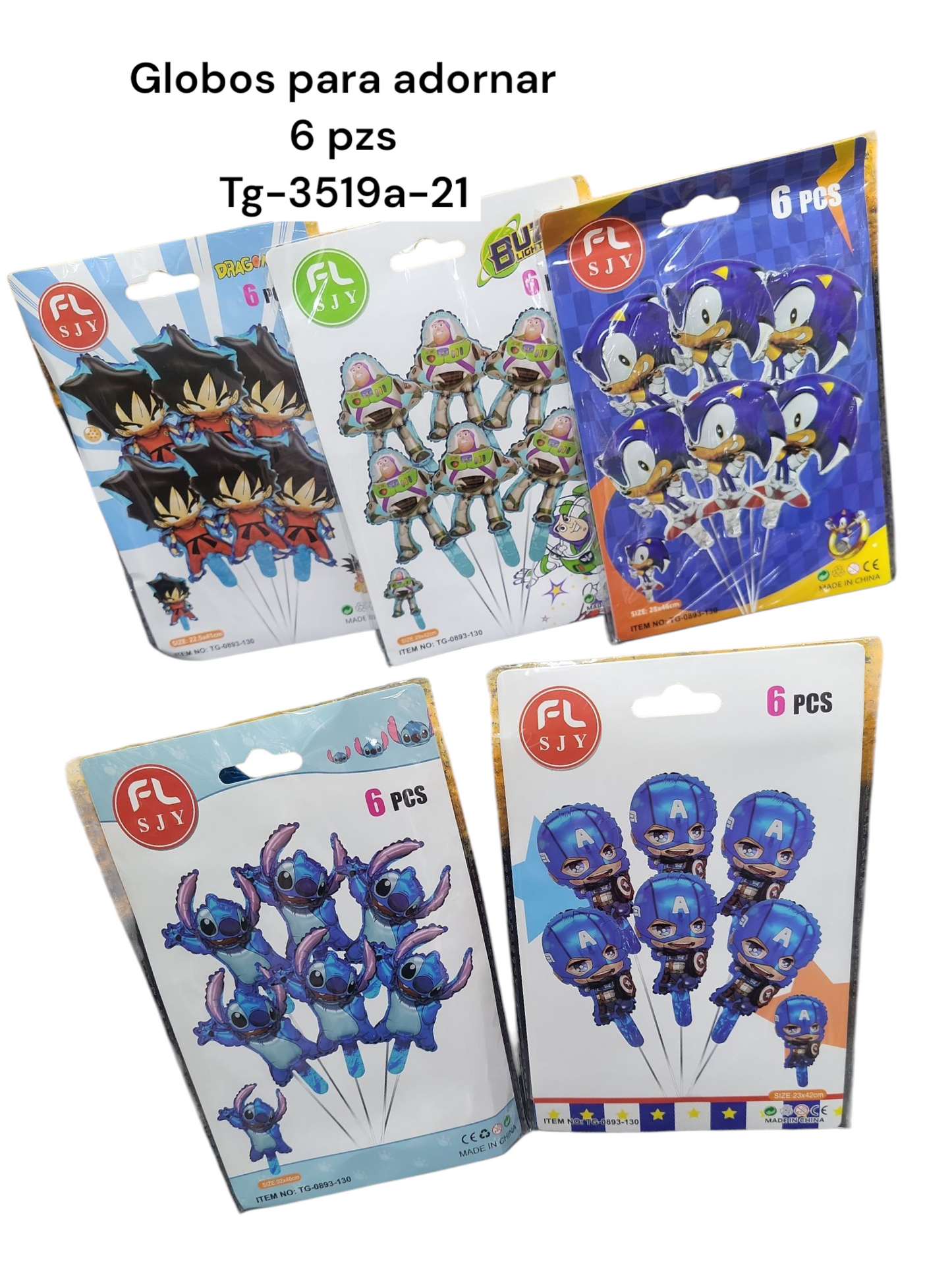 globo con 6 personajes