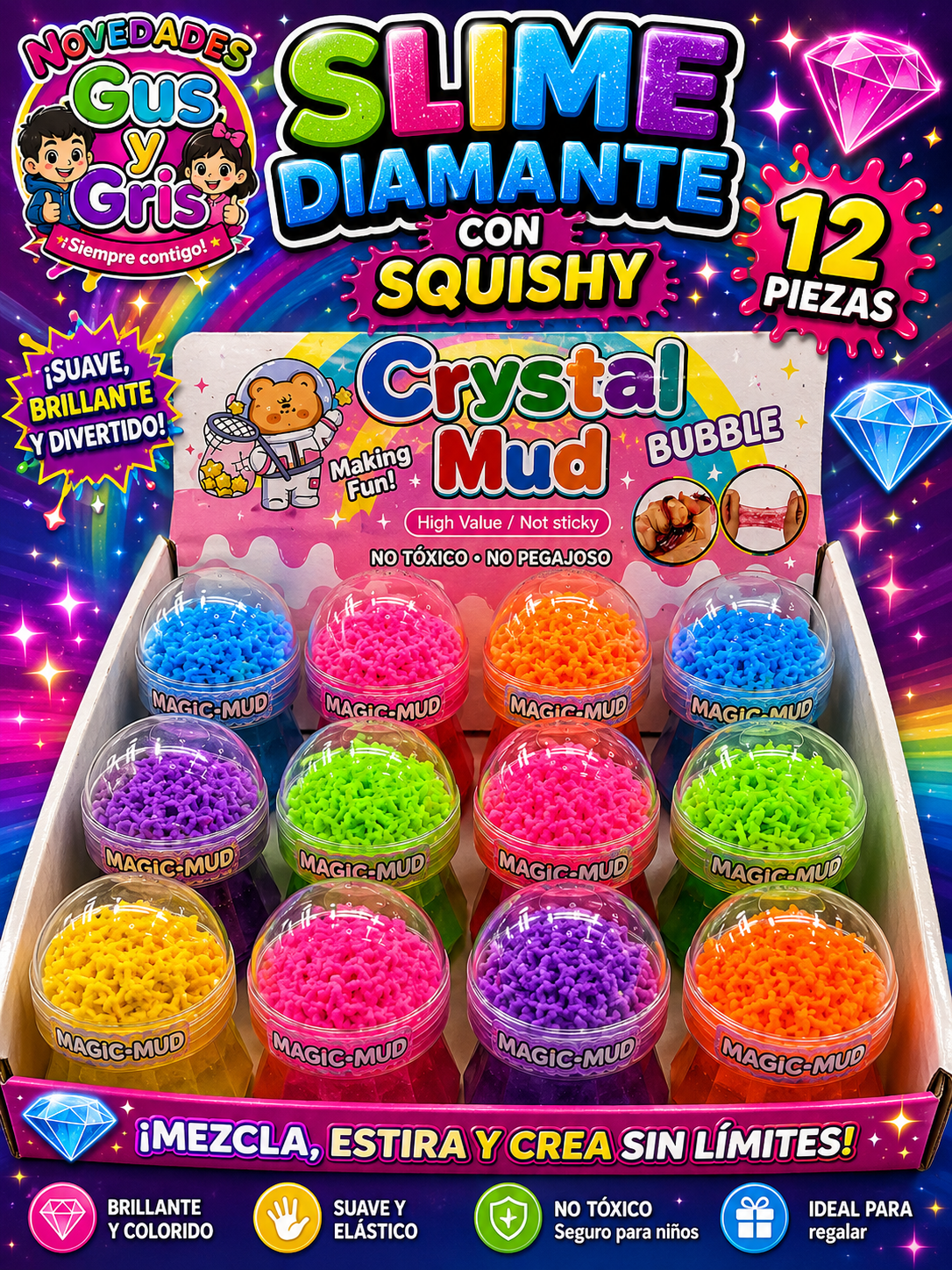 Slime esfera con gusanitos con 12 tg-142-76