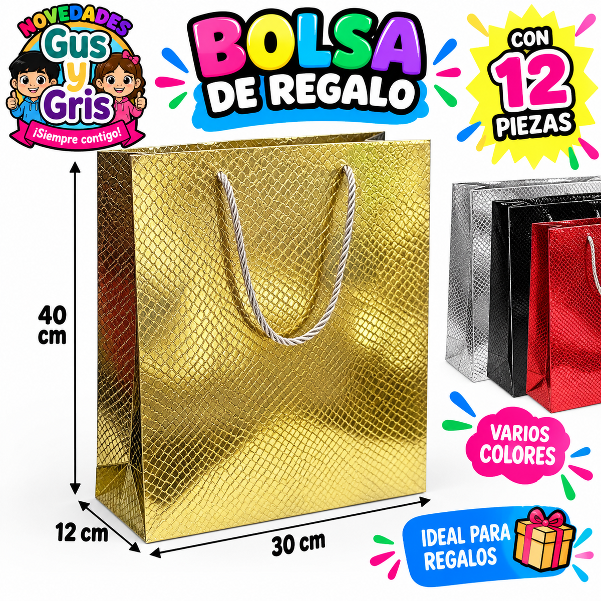 bolsa de regalo grueza grande con 12 te-0533g