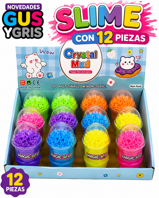 Slime helado con gusanitos con 12 piezas tg-142-78