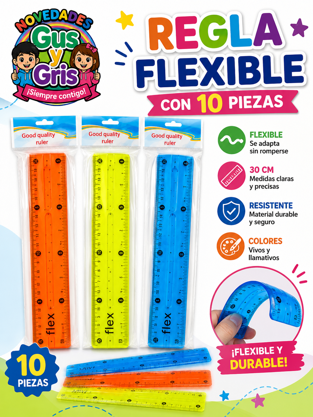 Regla Flexible Con 10
