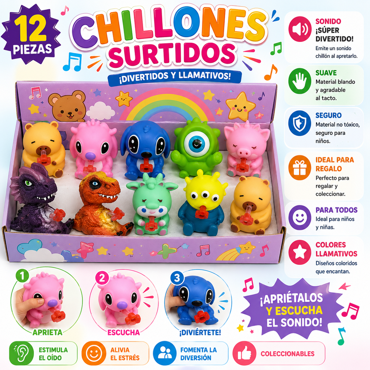 Chillones surtidos con 12 sacan la lengua