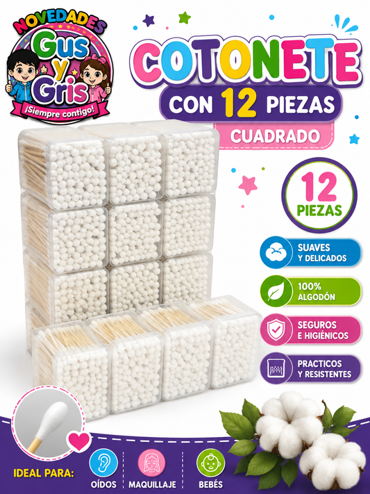 Cotonete Cuadrado Madera Ve-0022