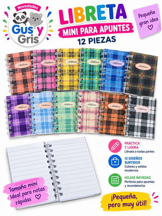 libreta cuadros con 12 ub-3019