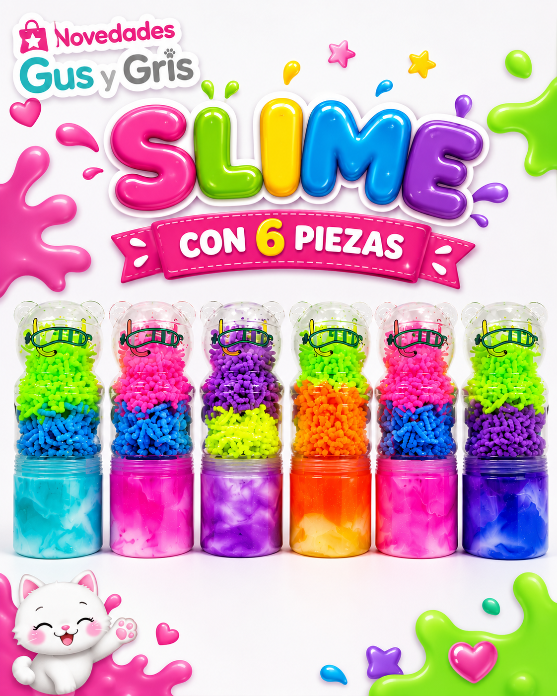 Slime oso con gusanitos con 6 tg-142-77