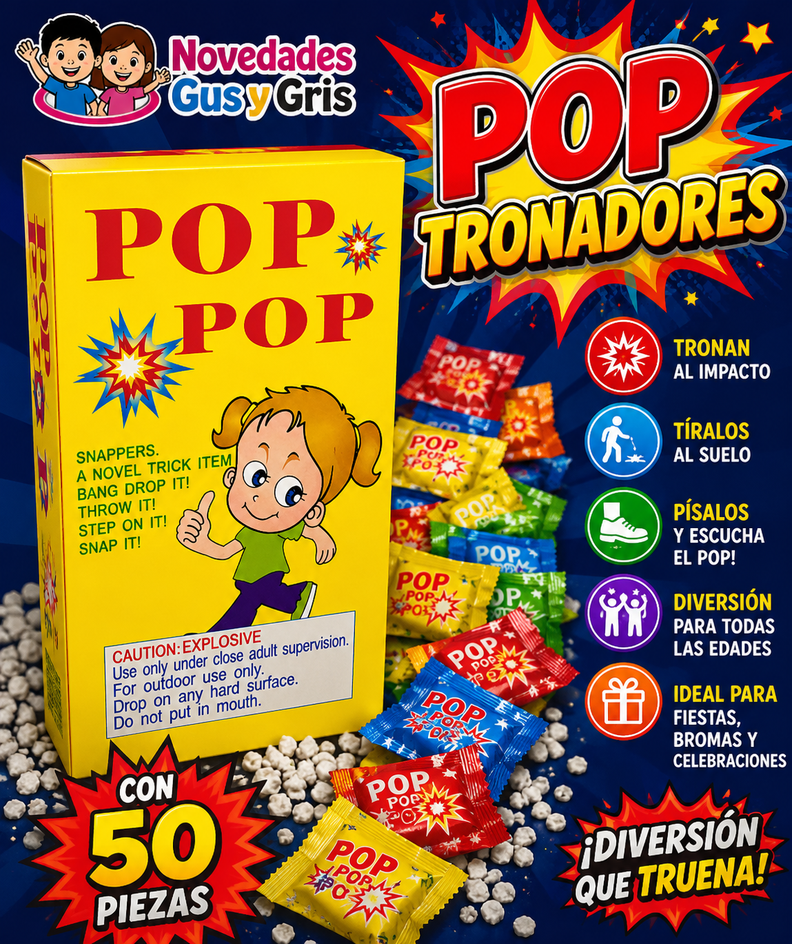Pop pop brújita 50 cajitas