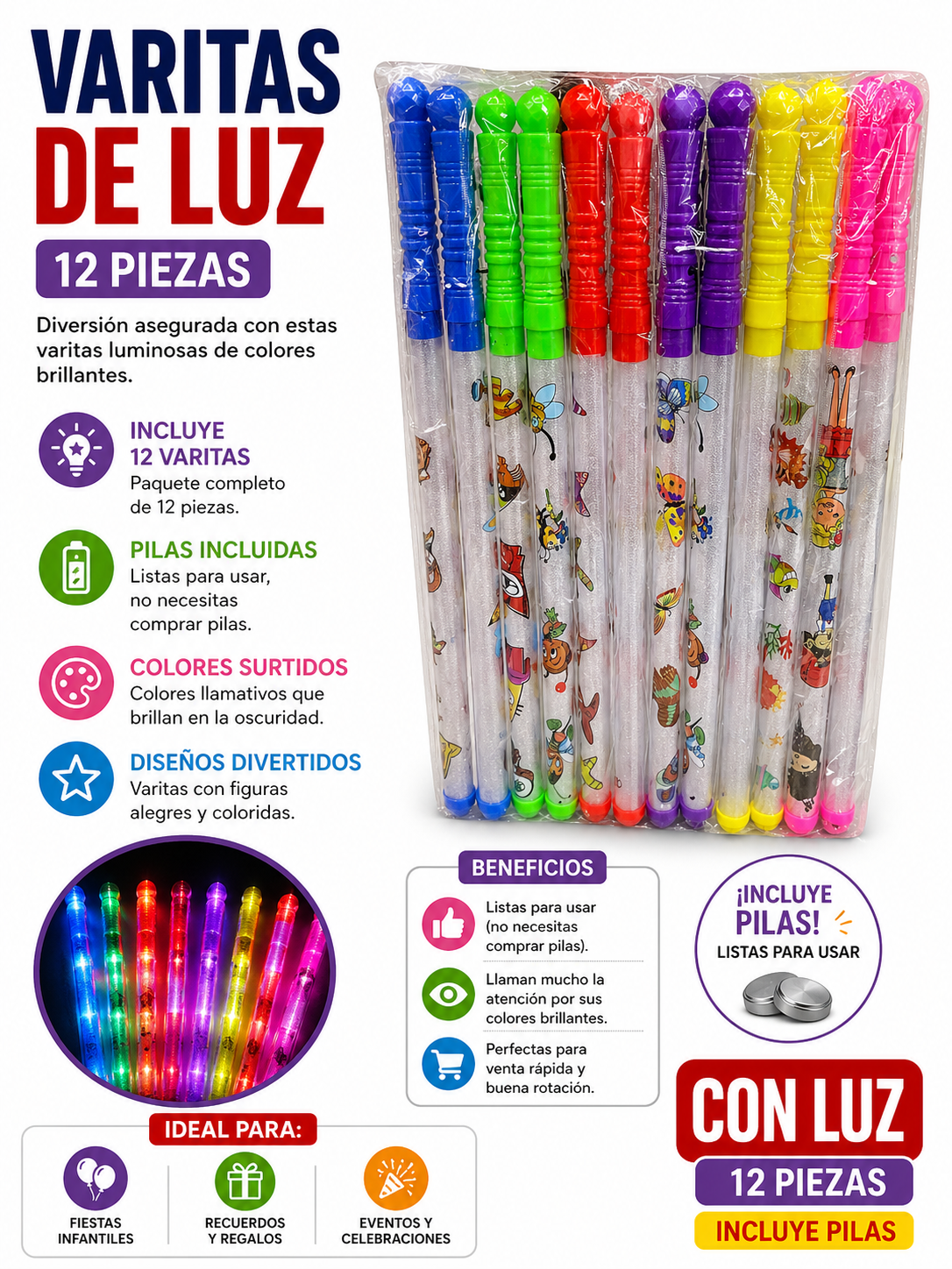 vara delgada con 12