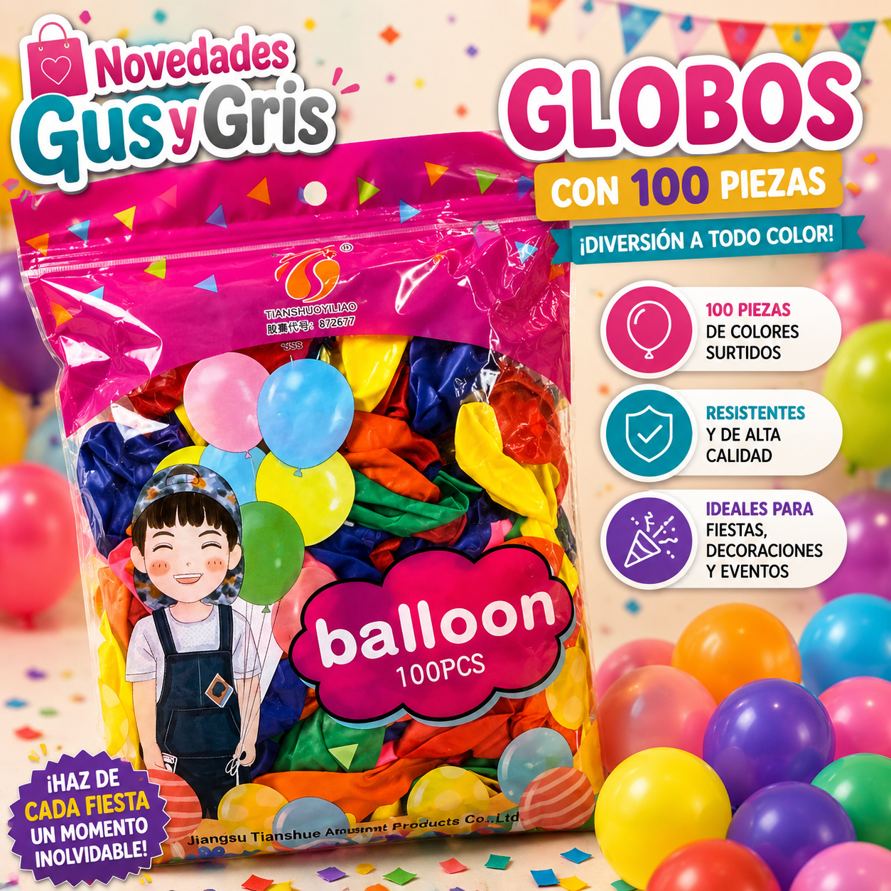 globo latex colores tg-0892-6
