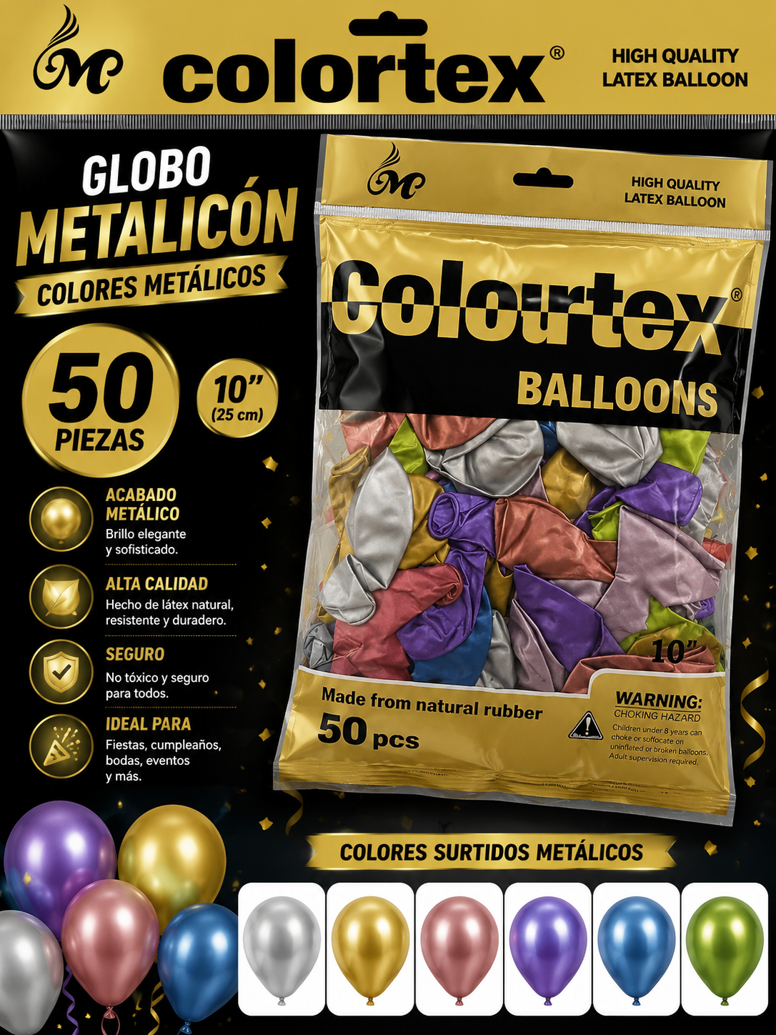 globo latex metalico tg-0892-8