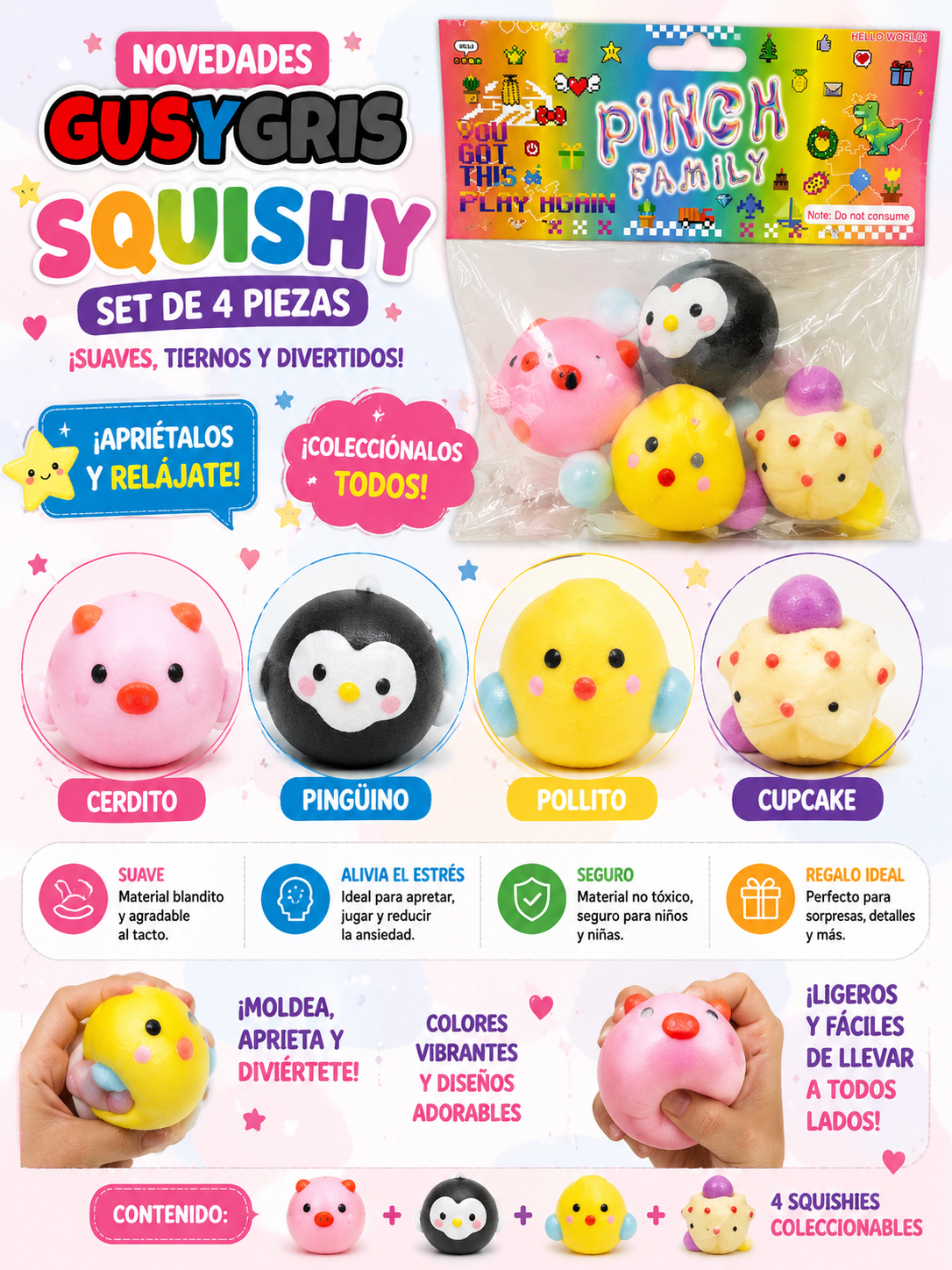 Squishy cuatro animalitos cr-95