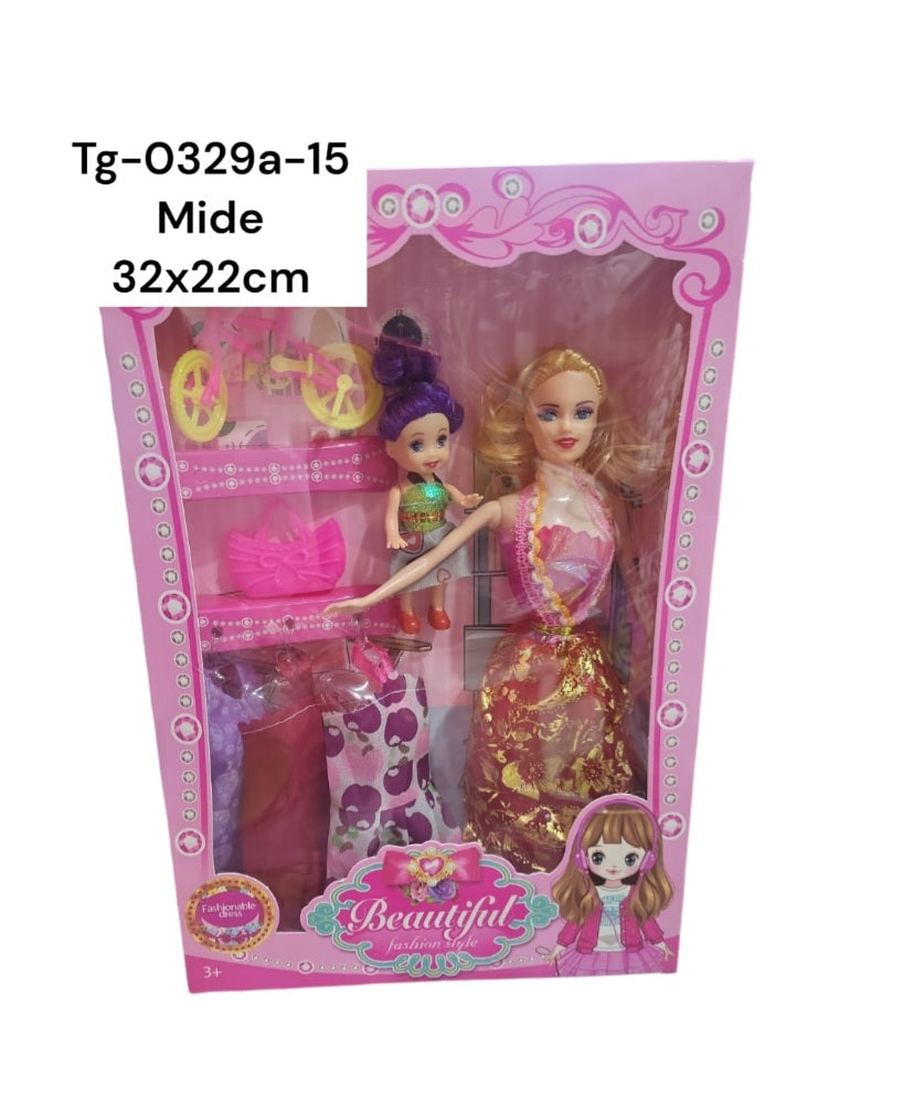 5 barbie y bebe con bici tg-0229a-15