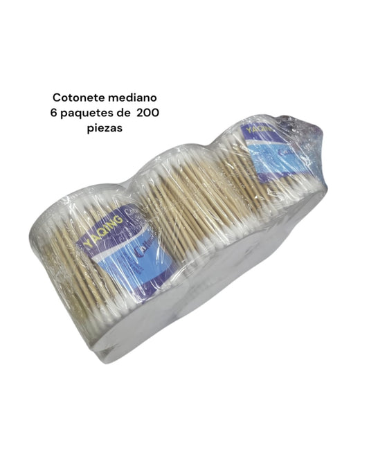 Cotonete Mediano Con 6  Madera Ve-0024