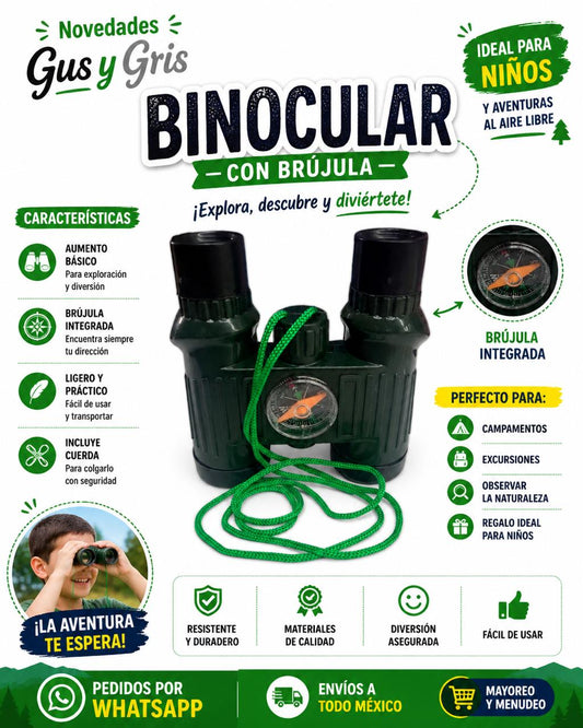 Binocular Grande Verde  Brujula