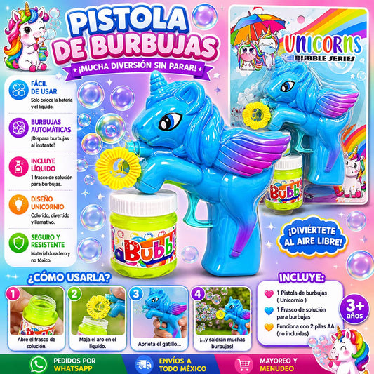 Pistola de Burbuja unicornio