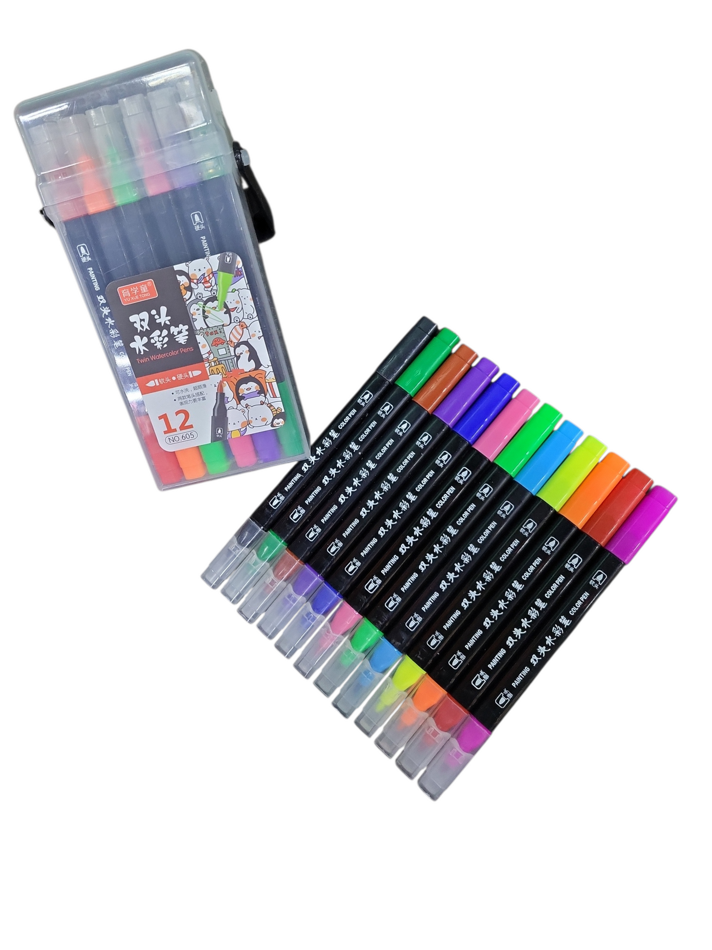 Plumin estuche negrocon 12 pz