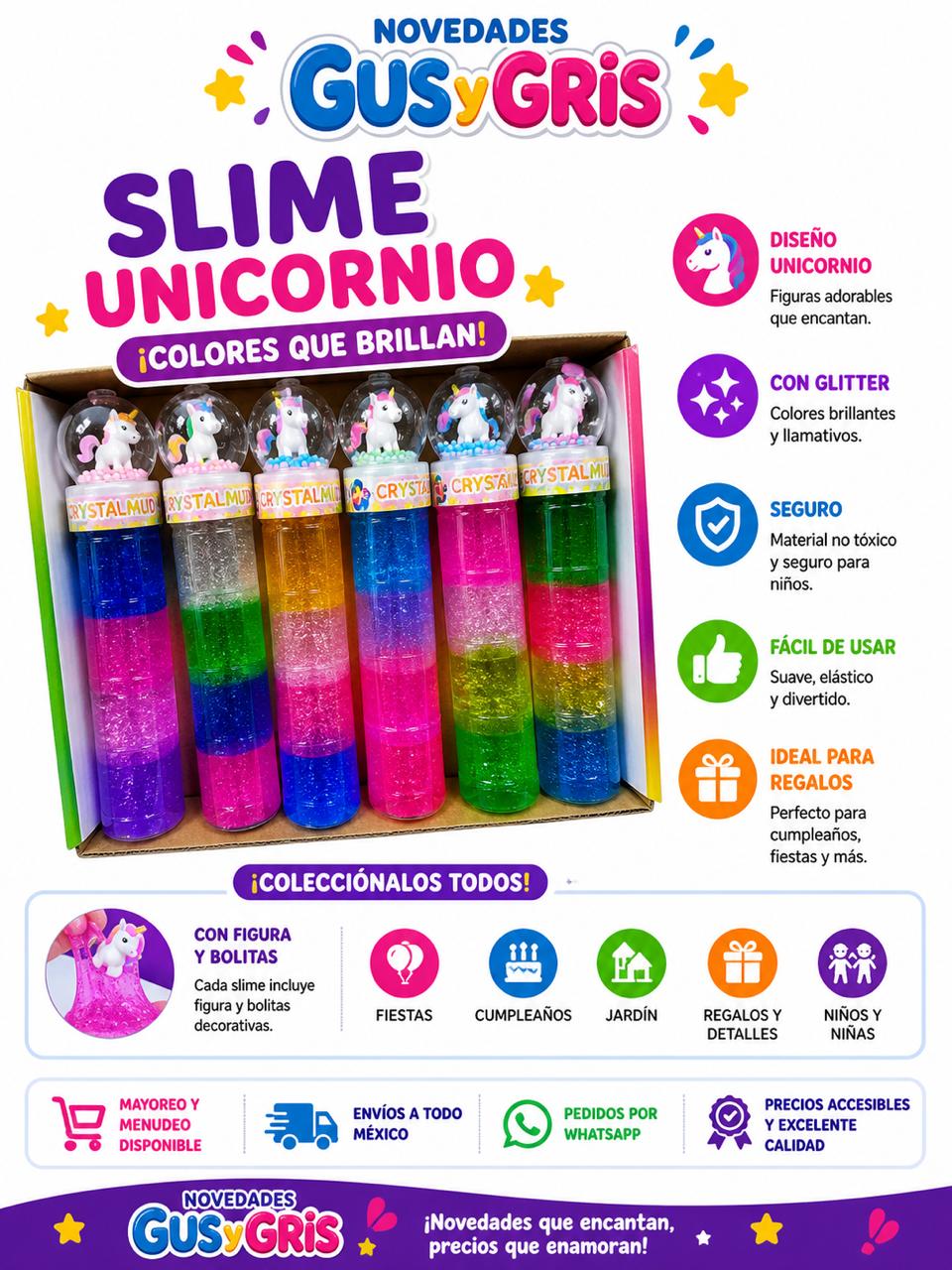 Slime tubo unicornio luna esfera tg-135-21