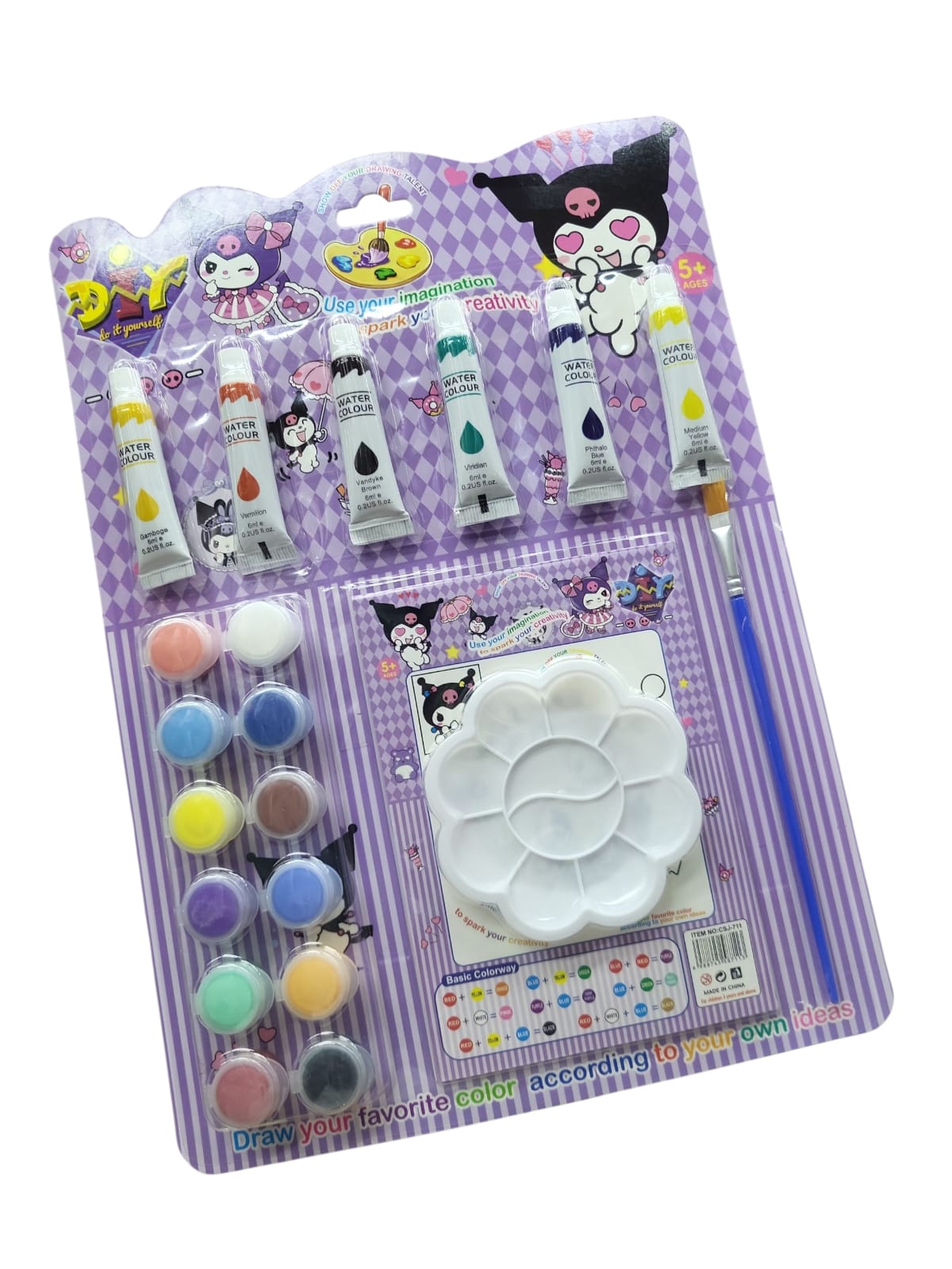 Blister acuarela pinturas cuadrado csj-708