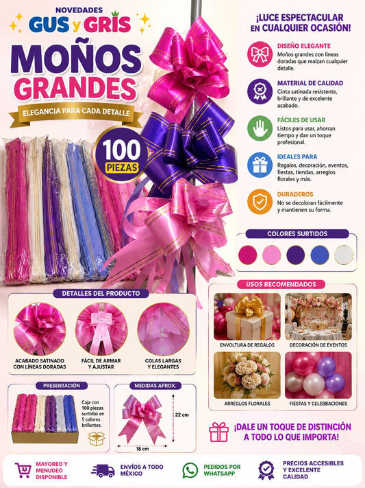 Moños para regalo con 100 piezas