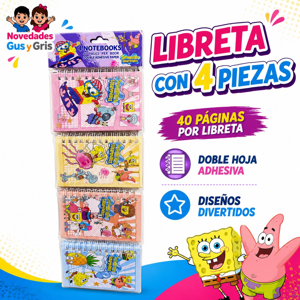 libreta con 4 disney