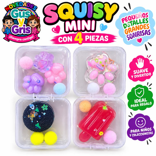 squisy estuche con 4