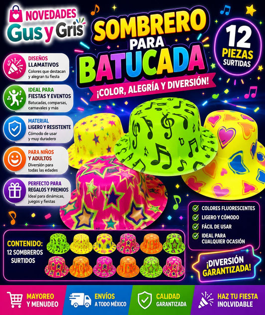 Sombrero batucada 12 pz