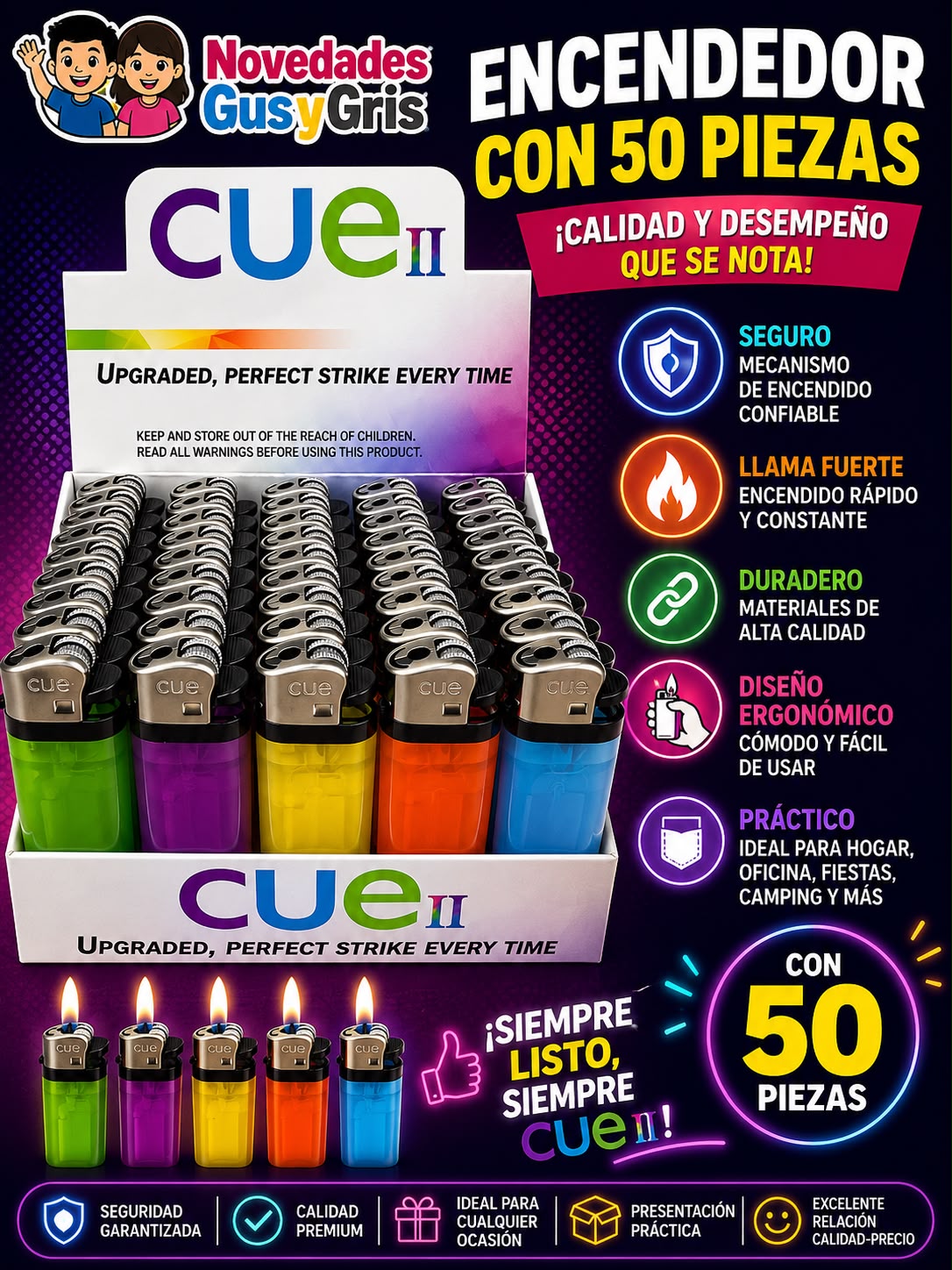 Encendedor con 50 piezas