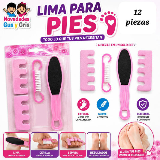 lima para pies con 12 piezas