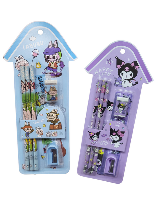 Kit escolar lububu y kuromi pinta casita