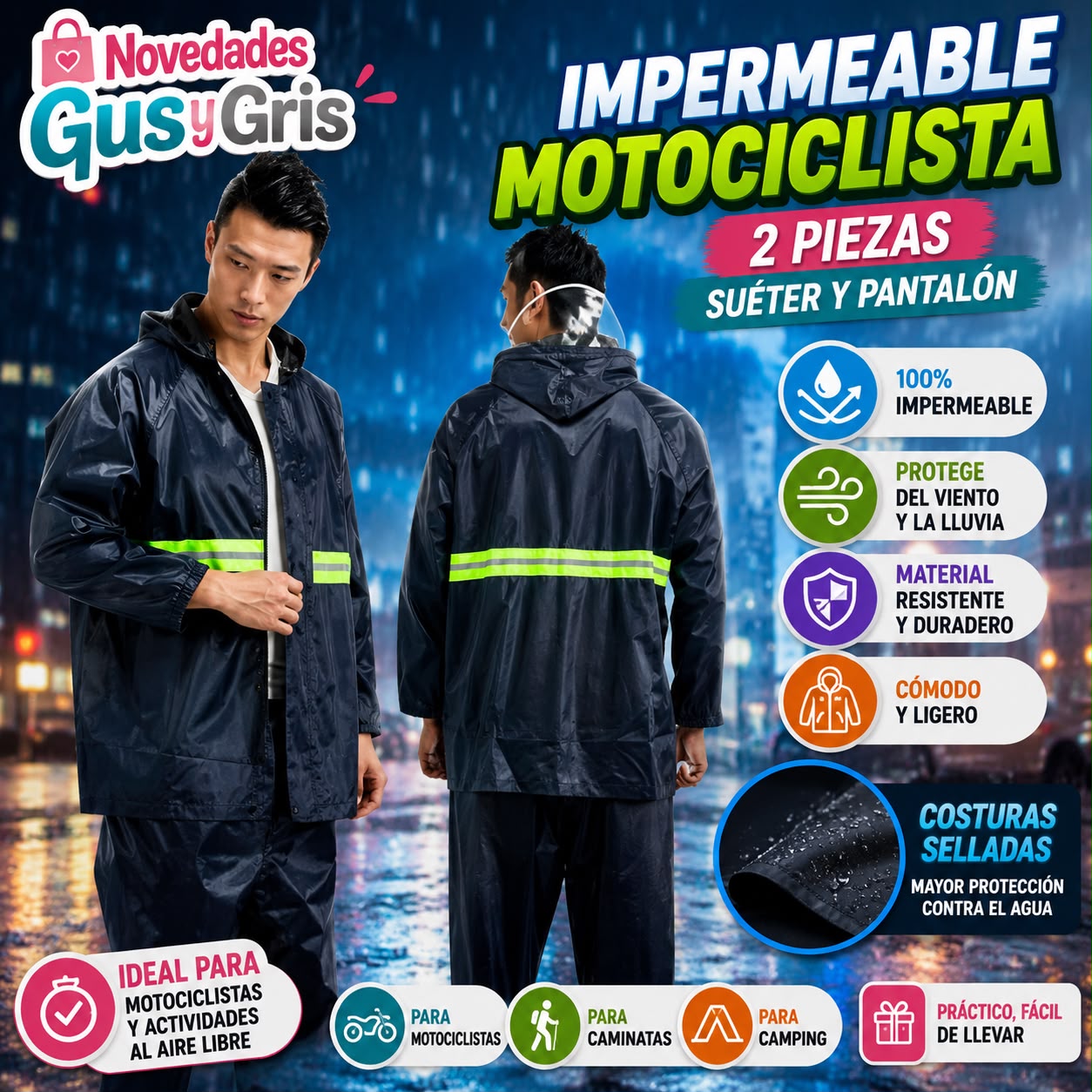 impermiable 2 piezas pantalon y camiza gruezo