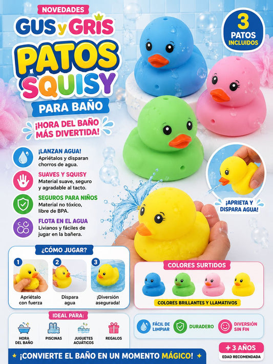 squisy pato bañera con 2