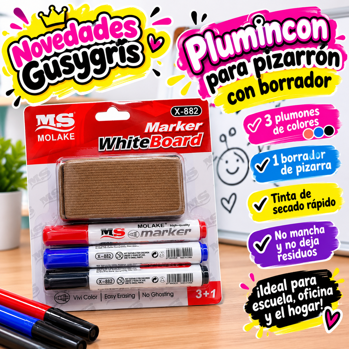 Plumon Para Pizarron Borrador