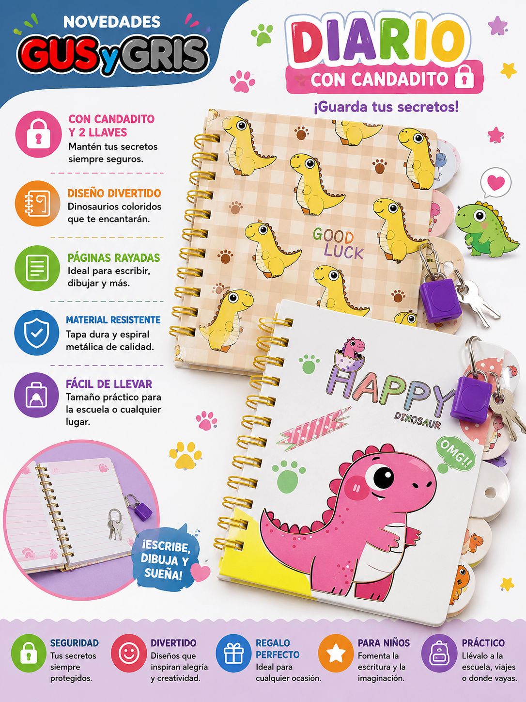 Libreta con candado