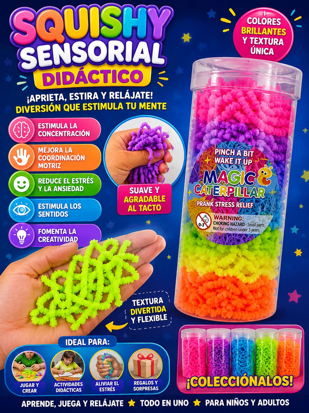 Squishy Sensorial tubo sensorial