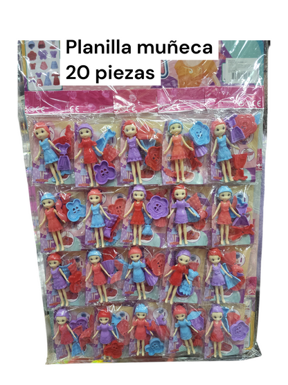 Planilla muñecas con 20 pzs
