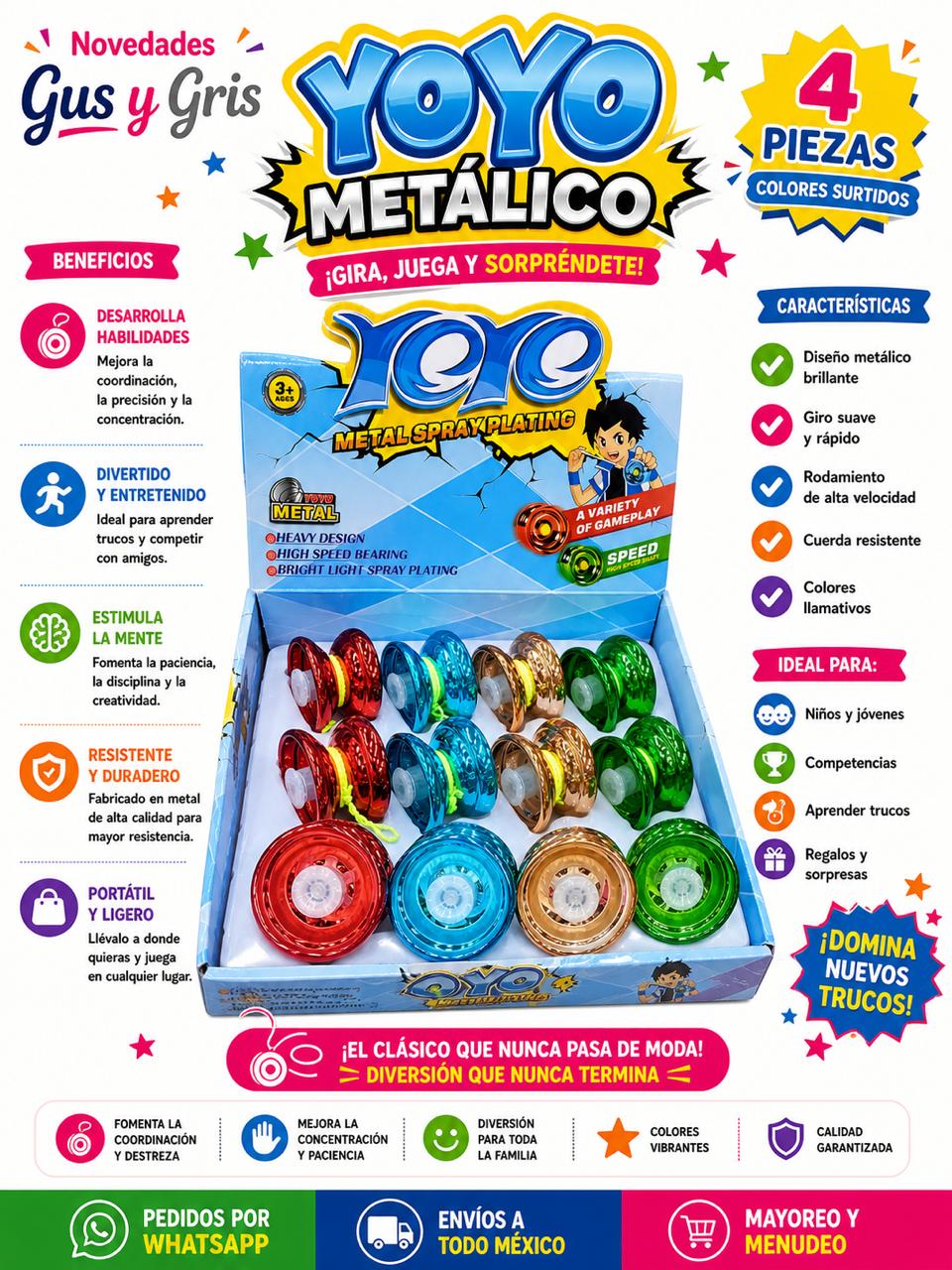 Yoyo metal serie de 4 pz