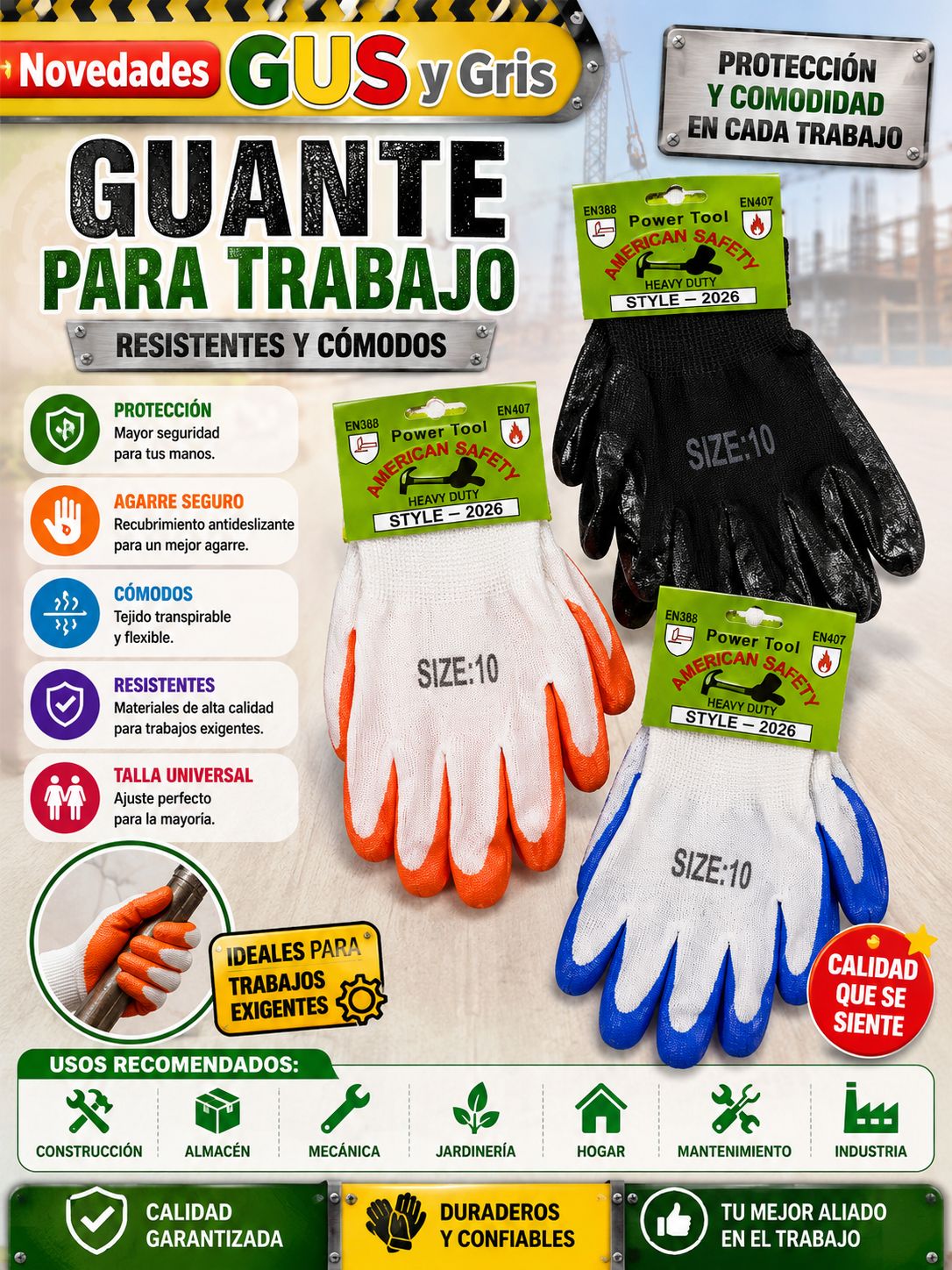 Guantes Para Travajo El Par