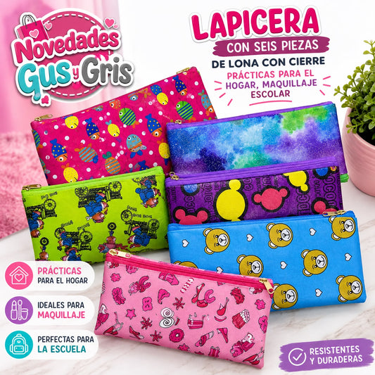 lapicera lona  6 piezas