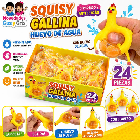 squisy gallina llavero con 24