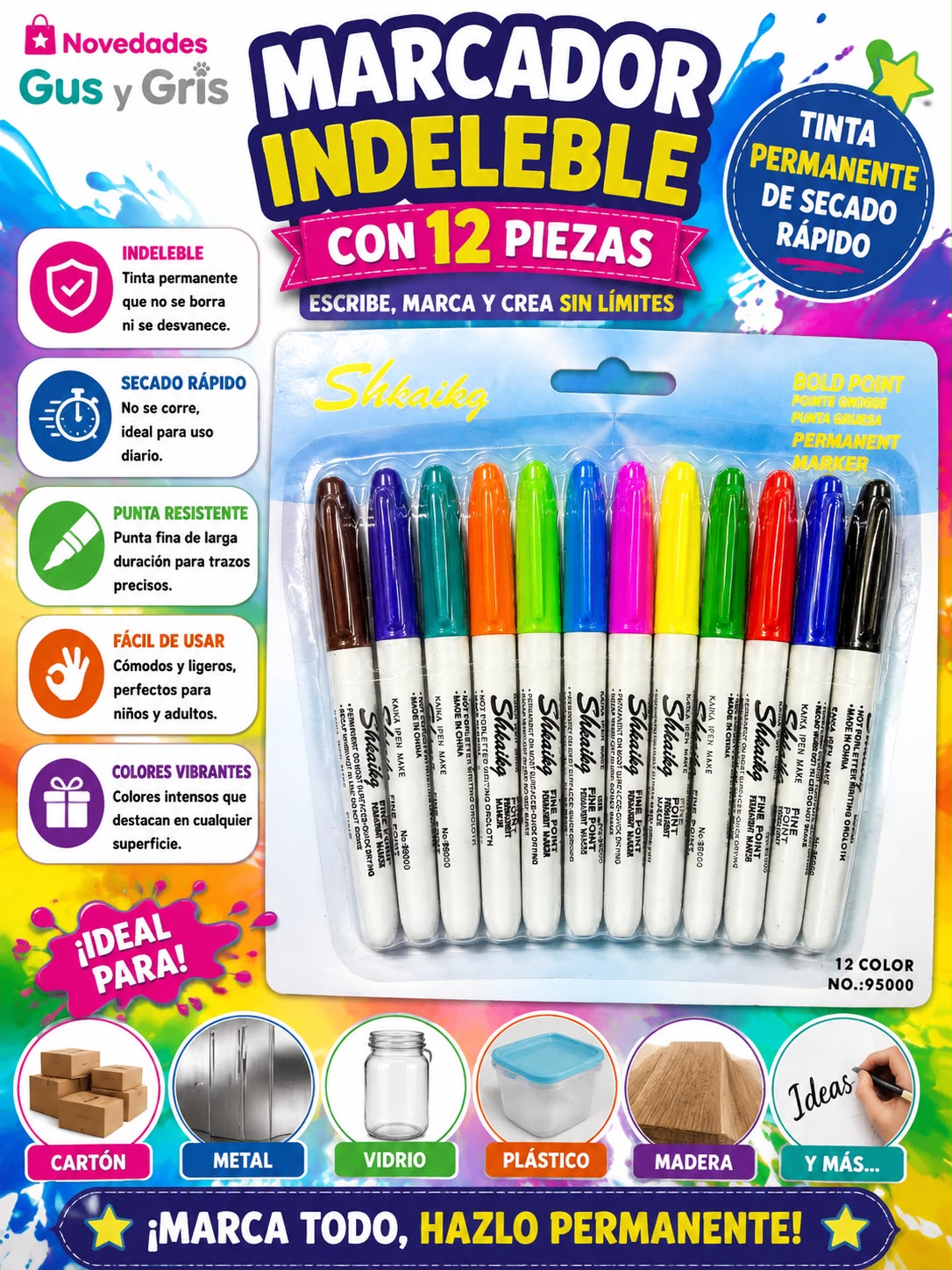 Indeleble blister Colores Wj-662