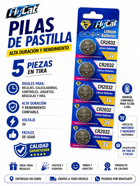 Pila Pastilla Con 5 Cr2032