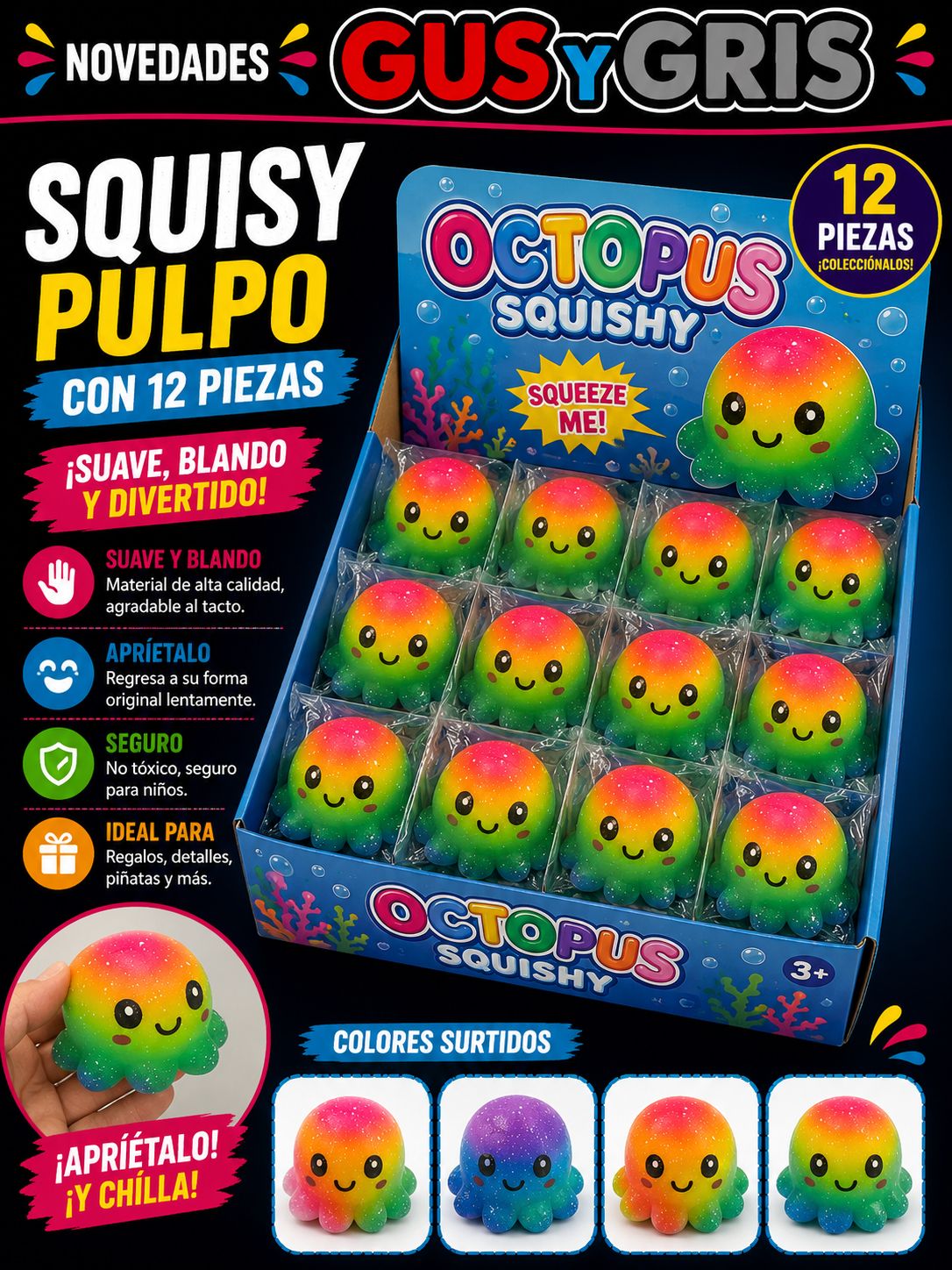 pulpo colores con 12 mfq-002
