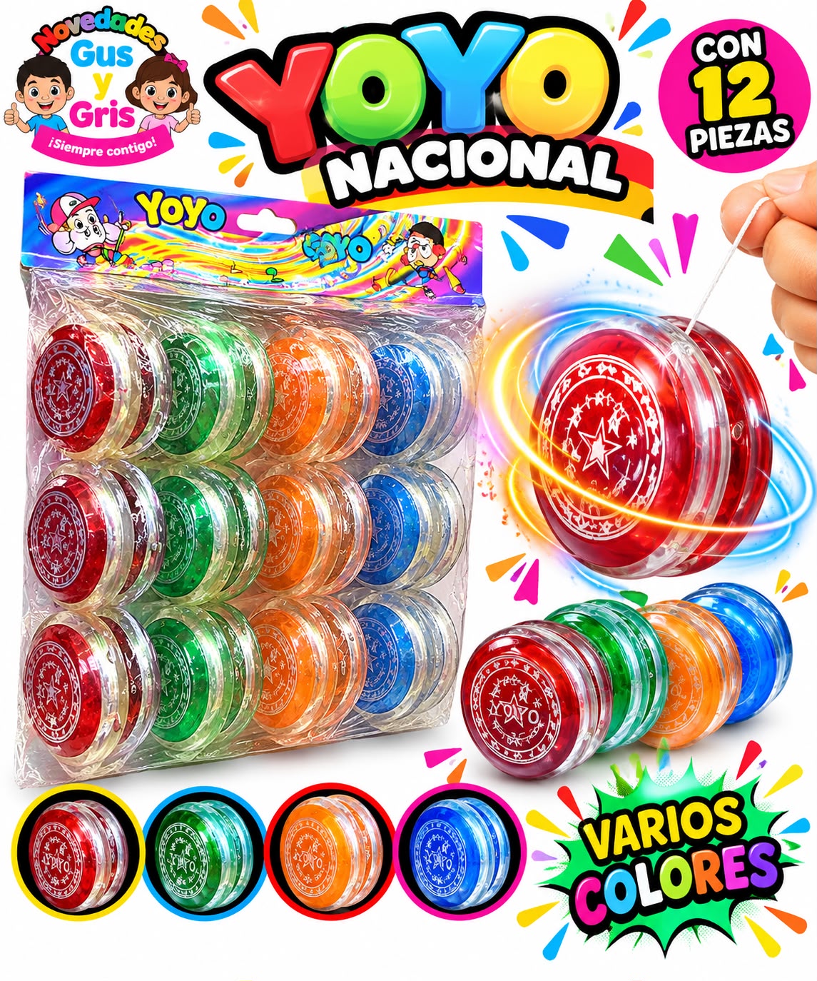 Yoyo nacional con 12 pz