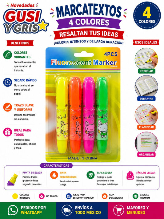 Marcatexto con 4 pz blister