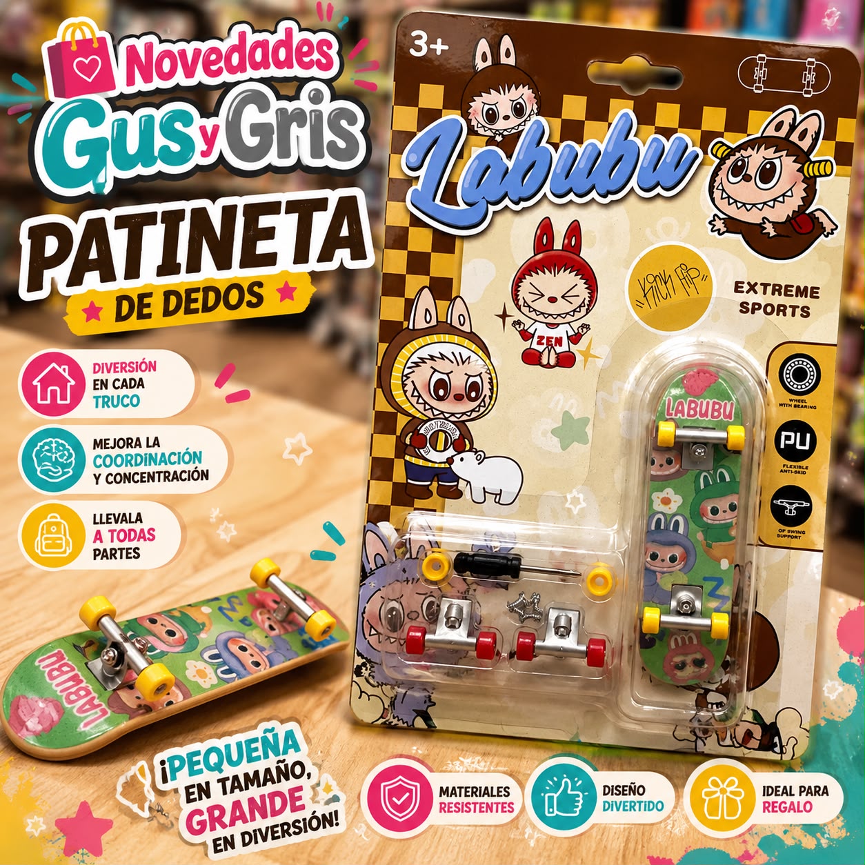 patineta labubu