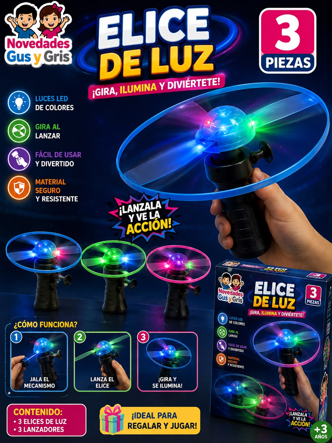 Elice de luz con 3 piezas