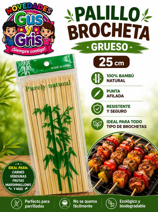 Palillo brocheta med grueso 25cm