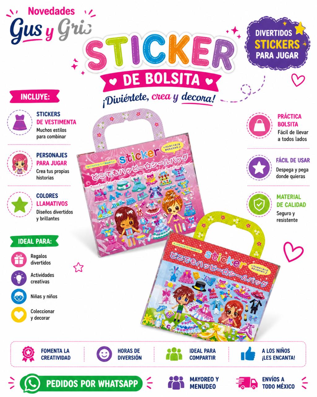 Stiker Muñeca Bolsa